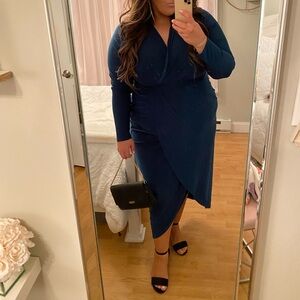 Long Sleeve Formal Wrap Dress